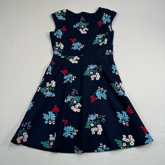 Draper James Floral Ponte Mini Dress Womens Sz S Navy Multi Color Sleeveless - Picture 2 of 11